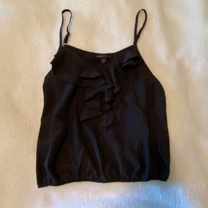 Ruffle front tank top.